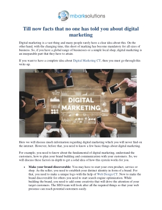 Till now facts that no one has told you about digital marketing