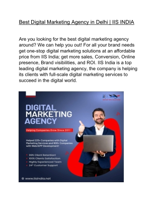 Best Digital Marketing Agency in Delhi | IIS INDIA