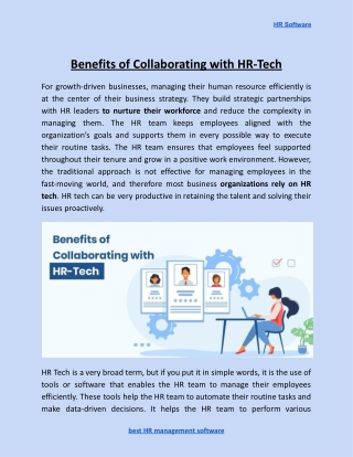 Benefits of Collaborating with HR-Tech