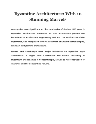 Byzantine Architecture: With 10 Stunning Marvels