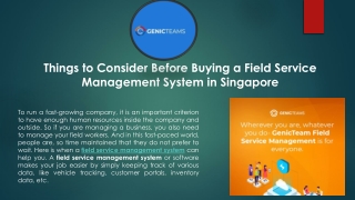 Things to Consider Before Buying a Field Service Management System in Singapore