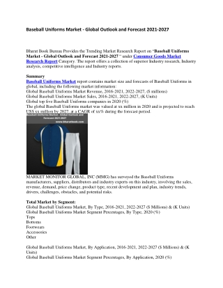 Baseball Uniforms Market - Global Outlook and Forecast 2021-2027-converted