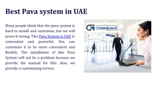 Best Pava System in UAE