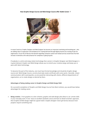 How Graphic Design Course and Web Design Course offer Stable Career