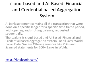 cloud-based and AI-Based  Financial and Credential based Aggregation