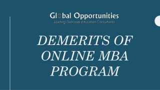 Demerits of Online MBA Program