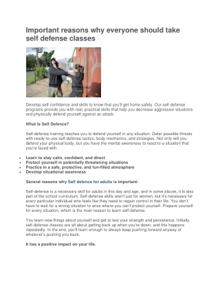 Important reasons why everyone should take self defense classes-converted