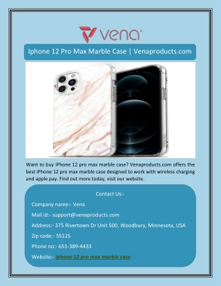 Iphone 12 Pro Max Marble Case | Venaproducts.com