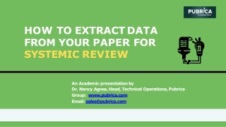 How to extract data from your paper for systemic review - Pubrica