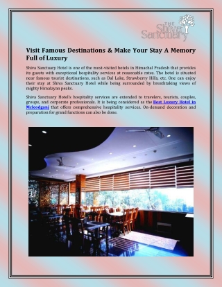 Book Best Hotel in Mcleodganj