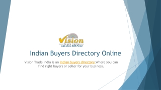 Indian buyers directory online - nov