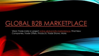 Online Global B2B Marketplace Nov