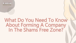 Know About Forming A Company In The Shams Free Zone