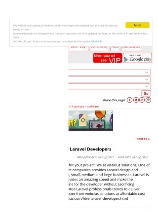 Hire Top Laravel Developers - Webclus - Freead1 Classifieds