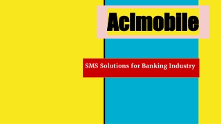 SMS Solutions for Banking Industry