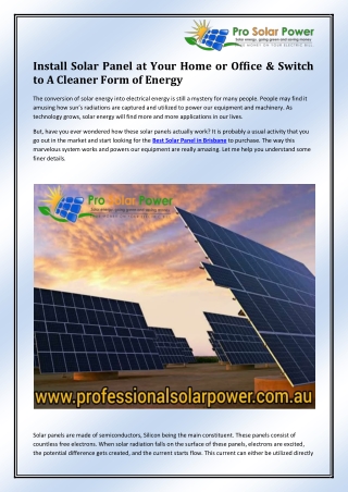 Best Solar Panel in Brisbane