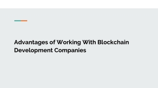Advantages of Working With Blockchain Development