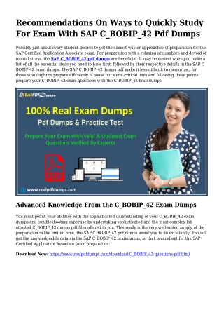 Viable Your Planning By means of C_BOBIP_42 Pdf Dumps