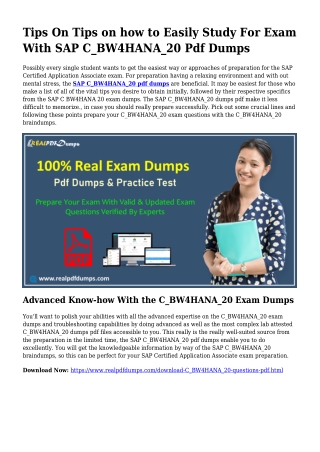 Important Planning Via the Help Of C_BW4HANA_20 Dumps Pdf