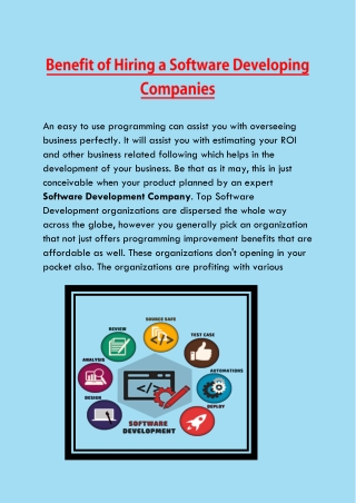 Benefit of Hiring a Software Developing Companies