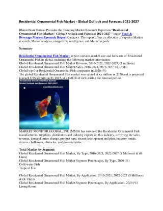 Residential Ornamental Fish Market - Global Outlook and Forecast 2021-2027-converted