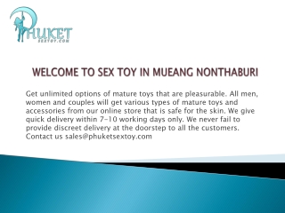 Buy Exclusive Adult Sex Toys In Mueang Nonthaburi