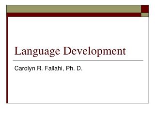 Language Development