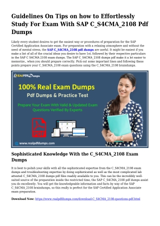 C_S4CMA_2108 PDF Dumps To Take care of Planning Complications
