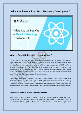 What Are the Benefits of React Native App Development - iWebServices