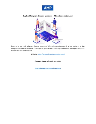 Buy Real Telegram Channel Members | Allmediapromotion.com