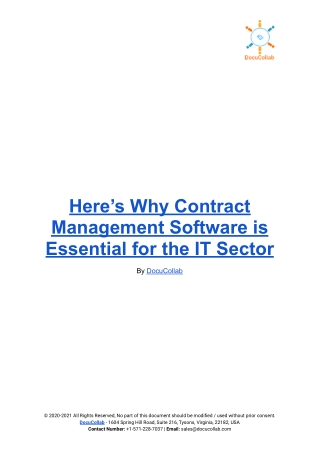 Here’s Why Contract Management Software is Essential for the IT Sector