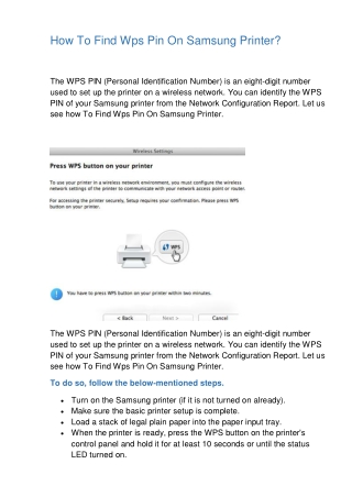 How To Find Wps Pin On Samsung Printer? | Simple Way