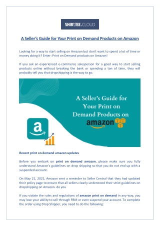 A Seller’s Guide for Your Print on Demand Products on Amazon