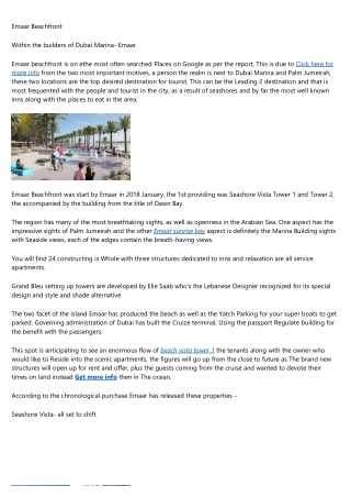 Emaar Beach Vista