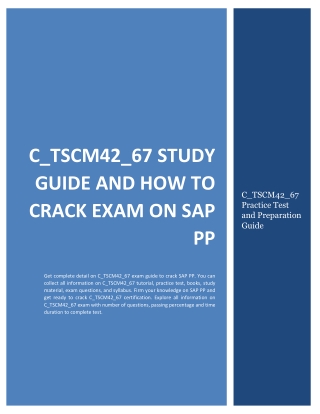 C_TSCM42_67 Study Guide and How to Crack Exam on SAP PP