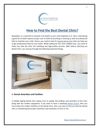 How to Find the Best Dental Clinic?