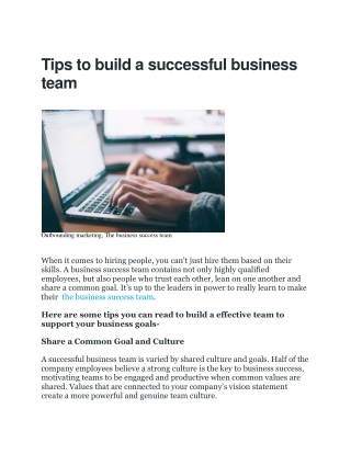 Tips to build a successful business team-converted