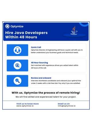 Hire The Best Freelance Java Developers With Optymize