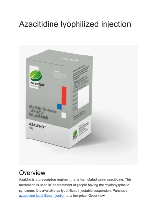 Azacitidine lyophilized injection