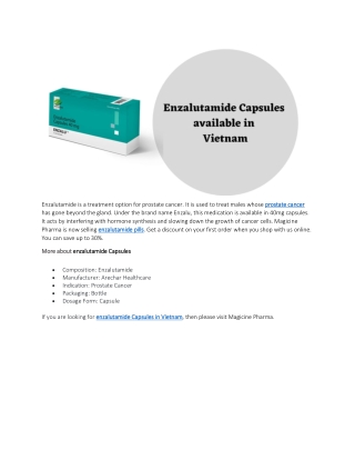 enzalutamide Capsules in Vietnam