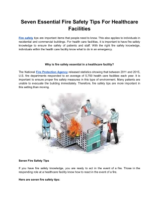 Seven Essential Fire Safety Tips For Healthcare Facilities