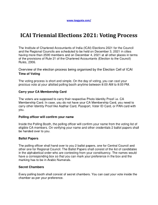 ICAI Triennial Elections 2021: Voting Process - TaxGyata