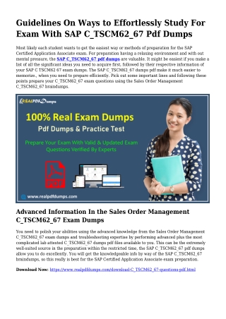 C_TSCM62_67 Pdf Dumps The Reasonable Preparing Supply