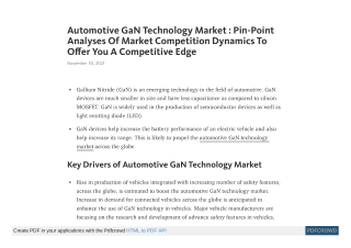 Automotive GaN Technology Market Share, Insights by 2030