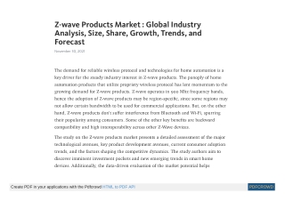 Z-wave Products Market Analysis, Share by 2030