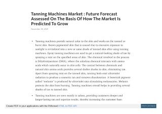 Tanning Machines Market Trends, Analysis, Share by 2030
