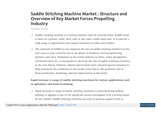 Saddle Stitching Machine Market Analysis, Trends by 2030