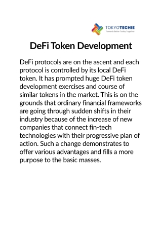 DeFi Token Development