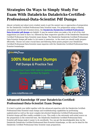 Databricks-Certified-Professional-Data-Scientist PDF Dumps To Resolve Planning C