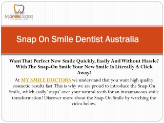 Snap On Smile Dentist Parramatta.